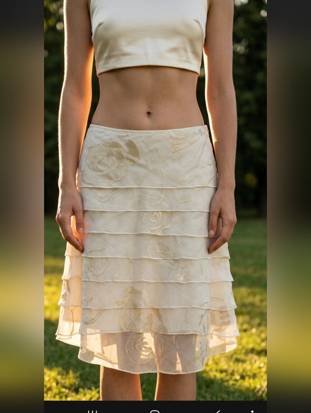 Giorgio Armani Vintage Tiered Ruffle Skirt